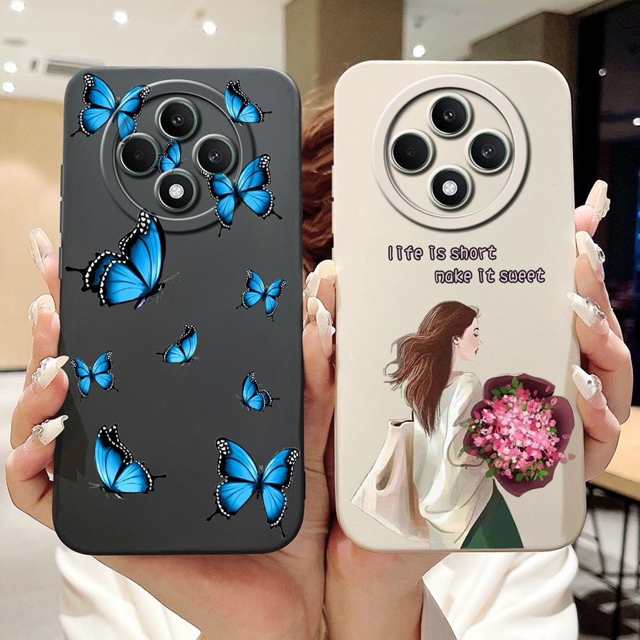 Für Oppo Reno12 F 4G Hülle CPH2687 Neue Luxus Candy Lackierte Abdeckung Stoßfeste Handyhülle Für Oppo Reno 12F Reno12 FS 5G Weiche Hülle