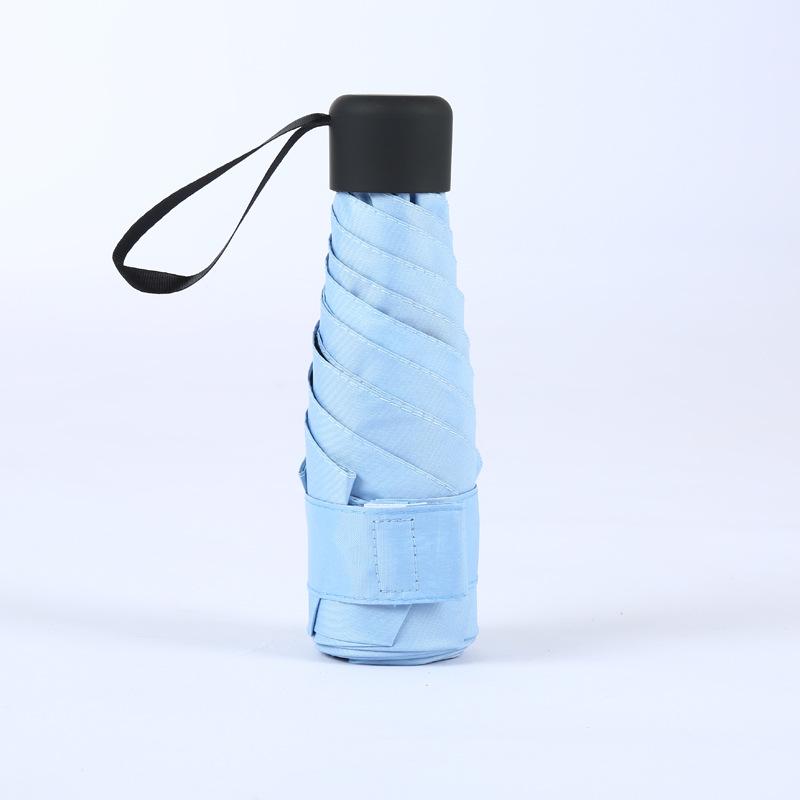 Girls Pocket Flat Mini Umbrella Portable 5 Folding Umbrella Rain Women Black Coating Parasol Travel Sun UV Umbrellas Sombrilla