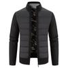 Suéteres de otoño e invierno para hombre, chaqueta de punto, chaqueta acolchada con cuello alto y costuras de moda, chaqueta acolchada para hombre