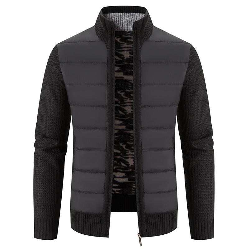 Autumn and Winter Men's Sweaters Knitwear Jacket Fashion Stitching Stand-up Collar Padded Jacket Men's Padded Jacket