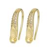 18K Gold Plated Micro-set Zircon High Heel Pearl Earrings - DIY Semi-Finished Mounts