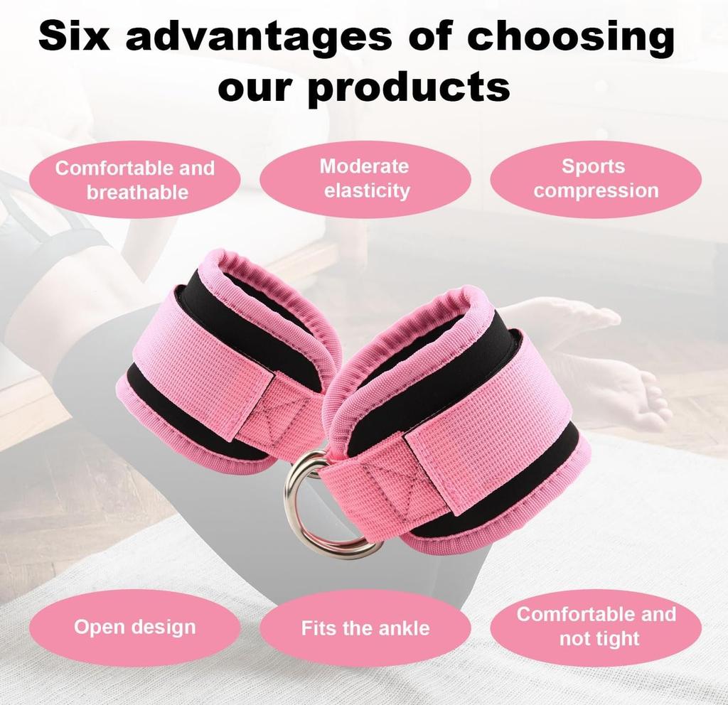Gym Ankle Straps Double D-Ring Adjustable Neoprene Padded Cuffs Ankle Weight Leg Training Brace Support Sport Safety Abductors