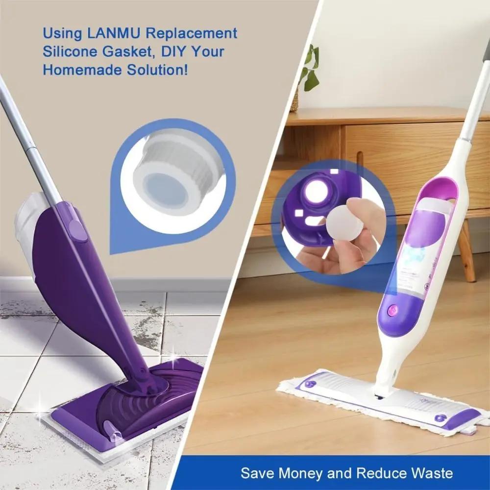 5 Adet Yeniden Kullanılabilir Şişe Doldurma Kabı Şişe Kapağı Swiffer Wet Jet Mop Temizleme Solüsyonu için Silikon Conta