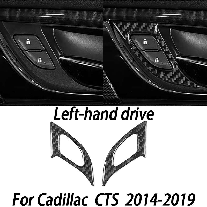 Carbon Fiber Car Interior Accessories Center Console Panel Door Handle Gear Shift Decorative Stickers For Cadillac CTS 2014-