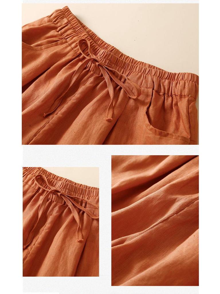 Women's Retro Lace Cotton Shorts: Summer Casual, Slim Fit, Loose Straight-Leg