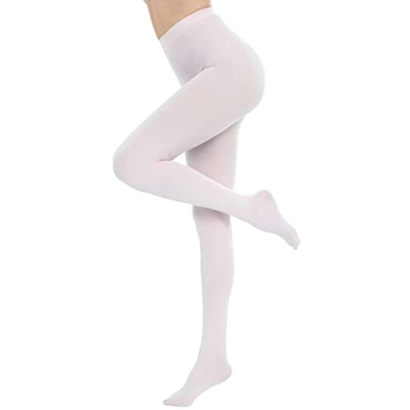 Run Resistant Solid Colored Semi Opaque Footed Tights High Waist Pantyhose Control Top Tights Halloween Cosplay Costume