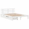 VidaXL Cadre de lit avec tiroirs blanc 140x190 cm bois de pin massif, sommier, cadre de lit double, cadre de lit en bois 3302003