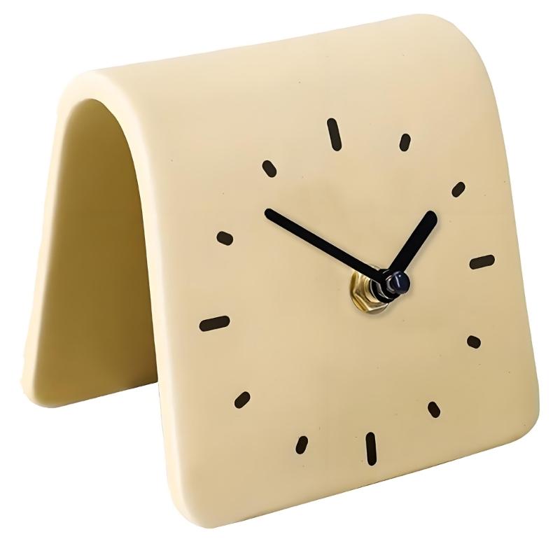 Small Desk Clock Decorative Table Clocks Silents Clock Analog Clocks Battery Operated for Nursery Living Room Bedroom
