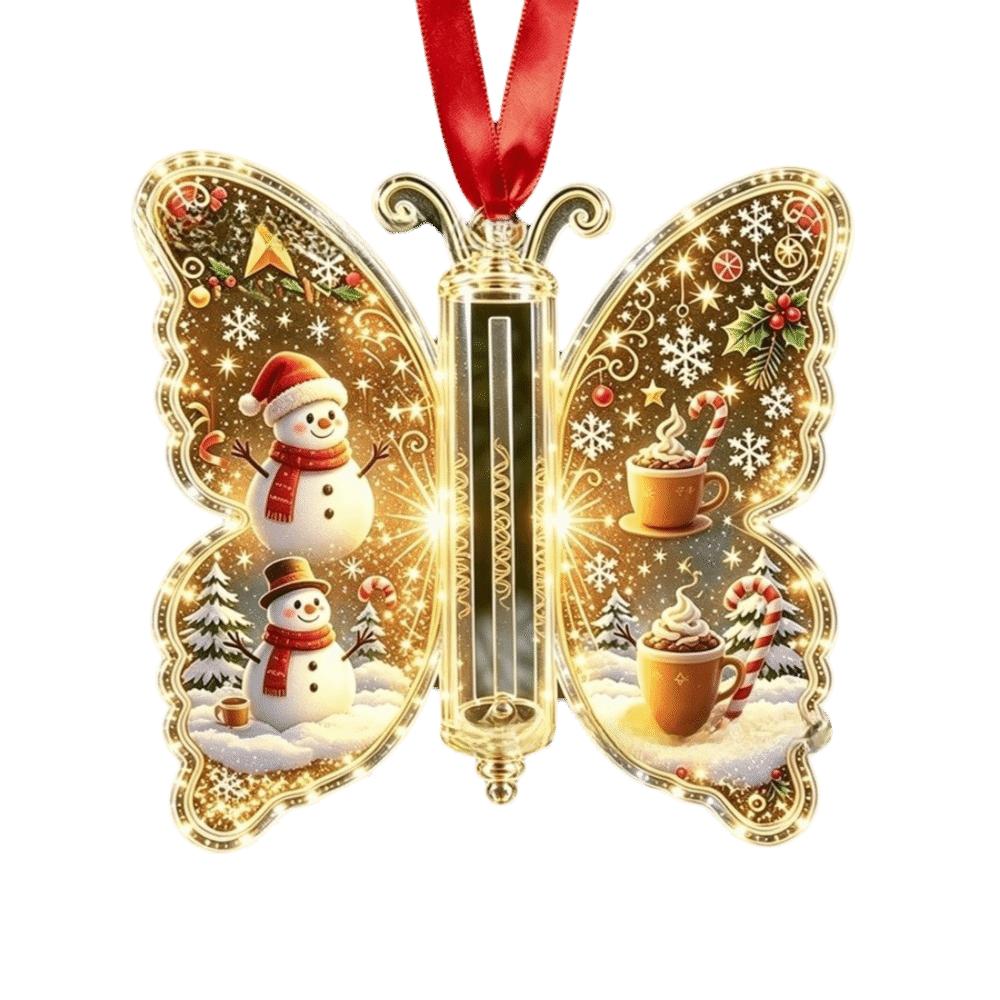 Santa Claus Christmas Tree Ornaments Snowman Butterfly Hanging Decorations Tree Top Decoration