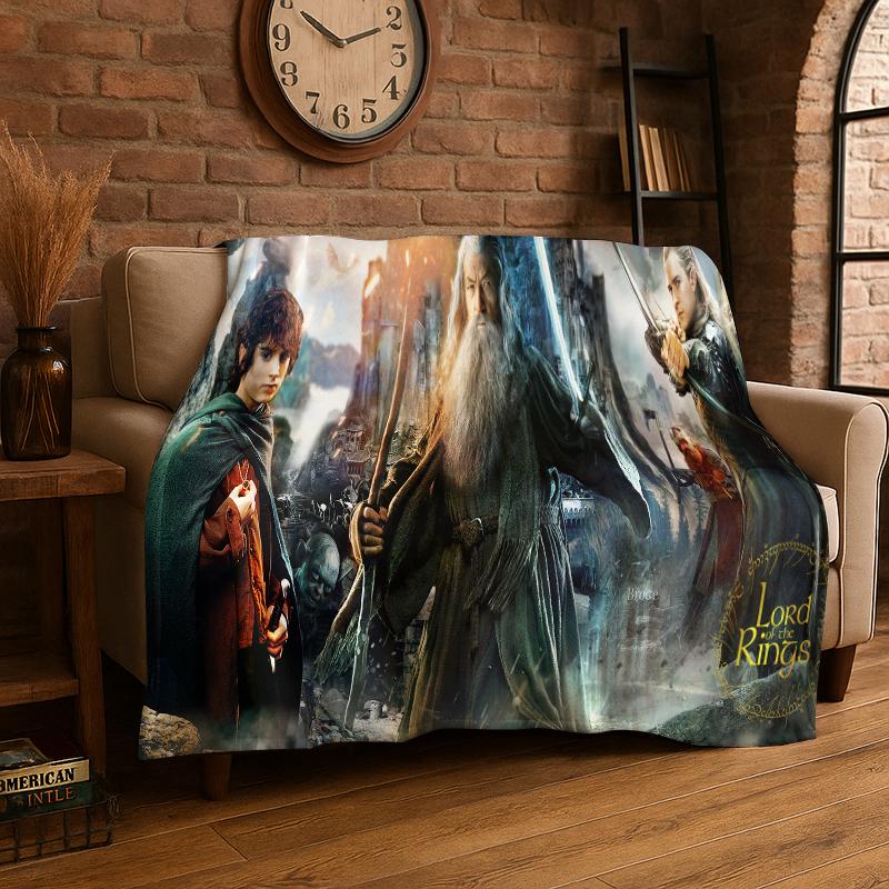 Classic L-Lord of The Rings H-Hobbit Flannel Blanket Soft Warm Throw Blanket for Bedroom Living Room Bed Travel Camping Picnic