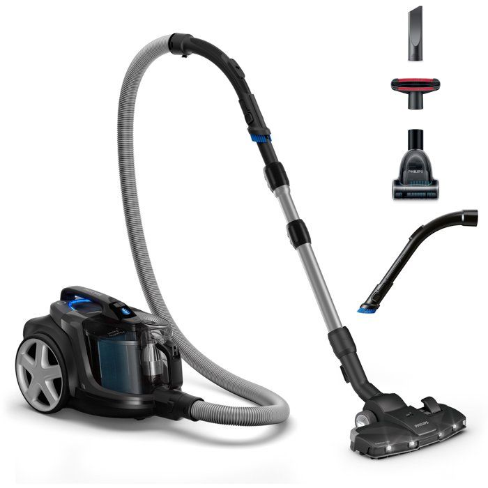 Philips FC9747/09 PowerPro Expert Zakloze stofzuiger, met accessoires, zuigt 99,9% van het stof op, 900 W, zwart