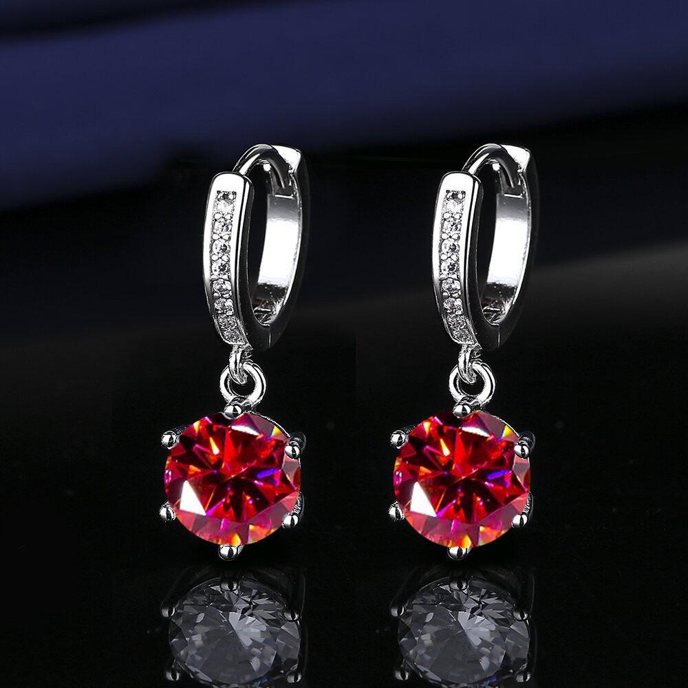 Elegante Mode Kwast Zesklauw Twee Karaat Imitatie Moissanite Oorbellen voor Vrouwen