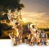 1 Pcs Golden Resin Elephant Statue Feng Shui Elegant Elephant Trunk Sculpture Lucky Wealth Figurine Crafts Ornaments Home Decor