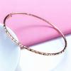 New 585 Purple Gold Plated 14K Rose Gold Geometric Shiny Bracelet for Women Slim Classic Charm Wedding Engagement Jewelry