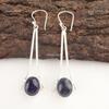 Oval Sodalite Gemstone Dangle Drop Unique Wife Gift Earrings Jewelry 925 Silver EE-136-21