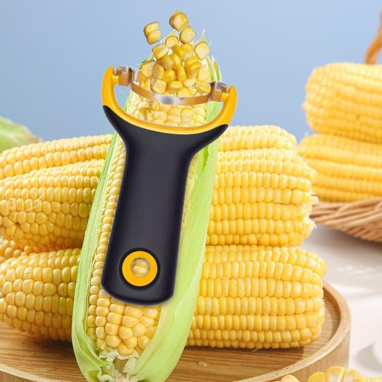 Corn Peeler Stainless Steel Corn Stripper Efficient Kernel Remover Tool Sharp Blades Corn Cutter Slicer for Quick Peeling Kitchen Gadget
