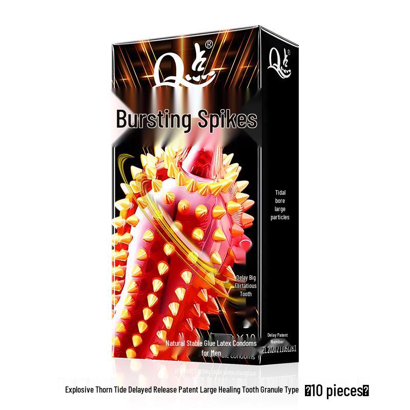 Q Point Thorn Set: Erotic Couples' Condoms with Large Particles, 2pcs/pack