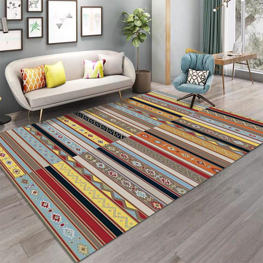 Turkish Style Area Rug Ethnic Carpet Antique Rug Bohemian Carpet Nonslip Rug Boho Washable Floor Mat for Living Room