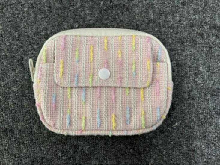 Striped Polka Dot Quilted Cotton Mini Coin and Makeup Purse