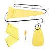 4Pcs Sax Mouthpiece Brush Kit Lightweight Portable Reliable Wiping Cloth Saxophone Cleaning Set for Sax Yellow