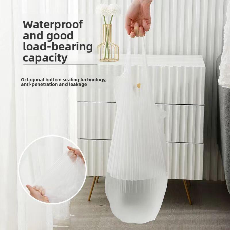 Biodegradable Thick Trash Bag With Handles For Home Kitchen Waste Disposal