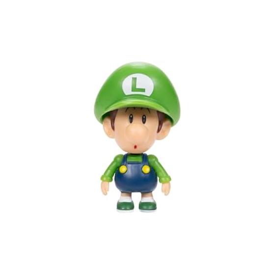 Sanei Boeki Super Mario Figure Collection: Baby Luigi (FCM-042) - 3-8cm Tall, Articulated Parts, Collectible, Playable with Playsets - Nintendo