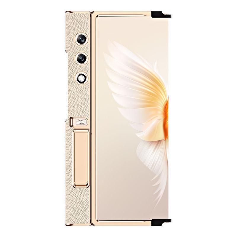 

For Honor V Purse Case Kickstand Electroplating Folding Phone Frame Cover Champagne Gold