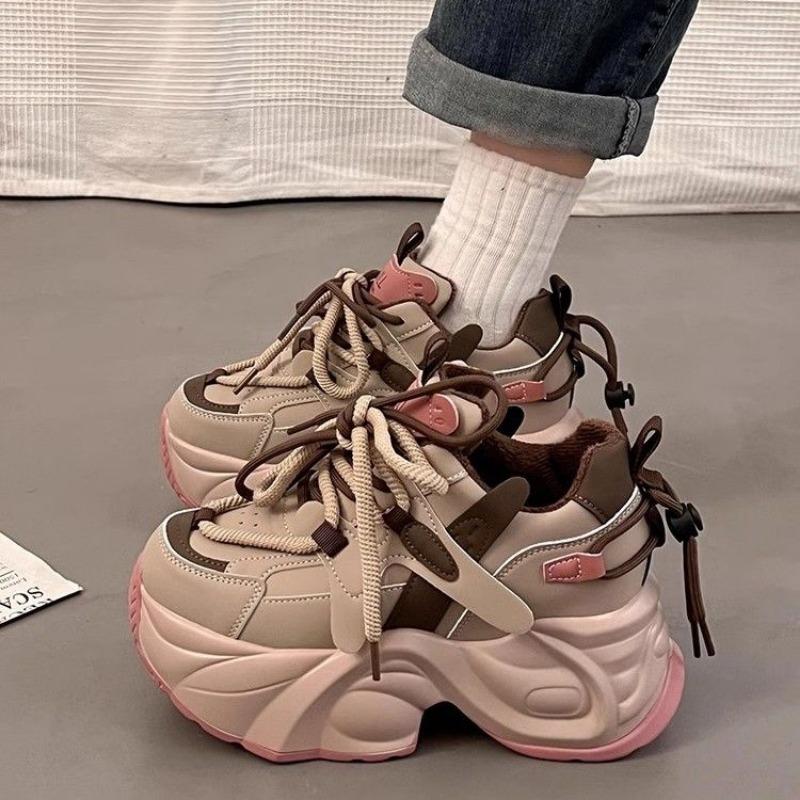 Fashion High on Platform Dad Shoes for Women Daily Routine Original Vulcanized Shoe 2025 New Spring Autumn Casual Sports Woman Footwear