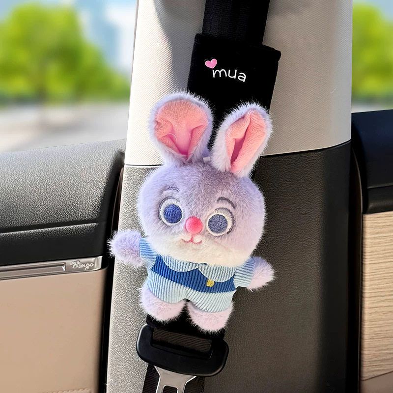 

Zootopia Car Seatbelt Shoulder Pads Anti-Wear Anti-Strangle New Car Interior Accessories for Women Judy Hopps - Black Plush Shoulder Pad