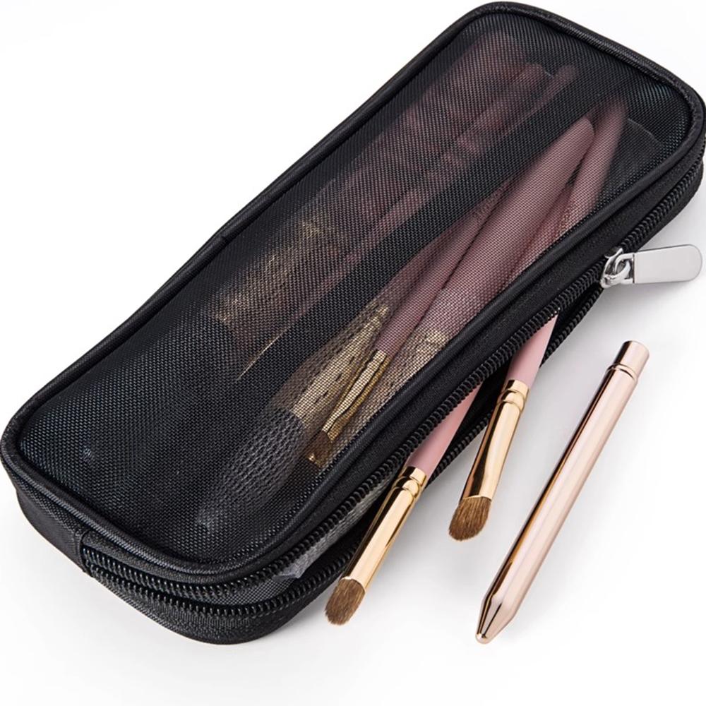 Women's Makeup Bag Cosmetic Brush Travel Storage Case Portable Mesh Toiletry Bag Organizer Kit Pouch Wash Storage Accessories