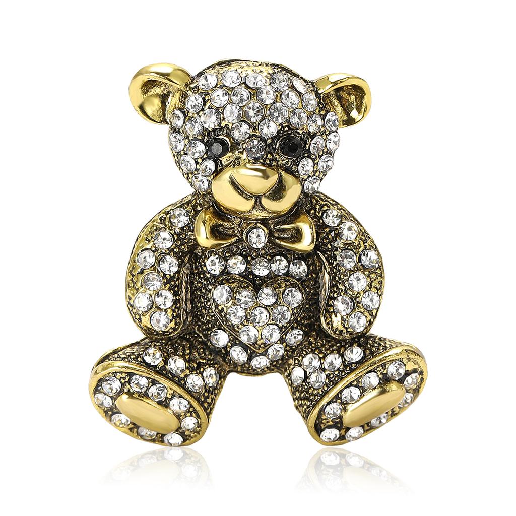 Einfache Persönlichkeit Legierung Strass Bär Brosche Modisch Vielseitig Herren- und Damenanzug Mantel Korsage Schmucknadel