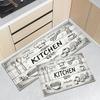 Crystal Velvet Farmhouse Kitchen Letter Print Runner Mat Set Waterproof Anti Slip Absorbent Floor Rug Home Decor Gift