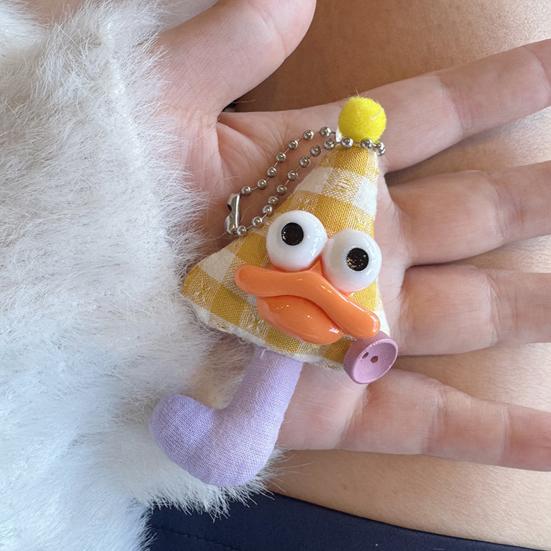 Large Mouth Cartoon Doll Keychain Bag Hanging Decoration Rich Macaron