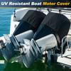 X Autohaux Outboard Motor Cover 600D Oxford Heavy Duty Boat Engine Cover Waterproof Boat Motor Semi-Cover Outboard Engine Cover