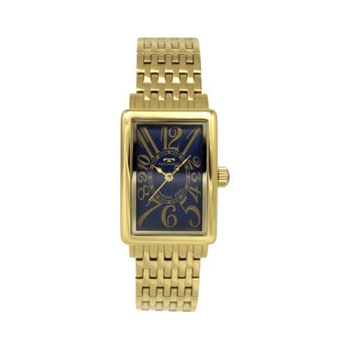 

Technos Women s Three-Hand Rectangular Watch T9927GN Gold