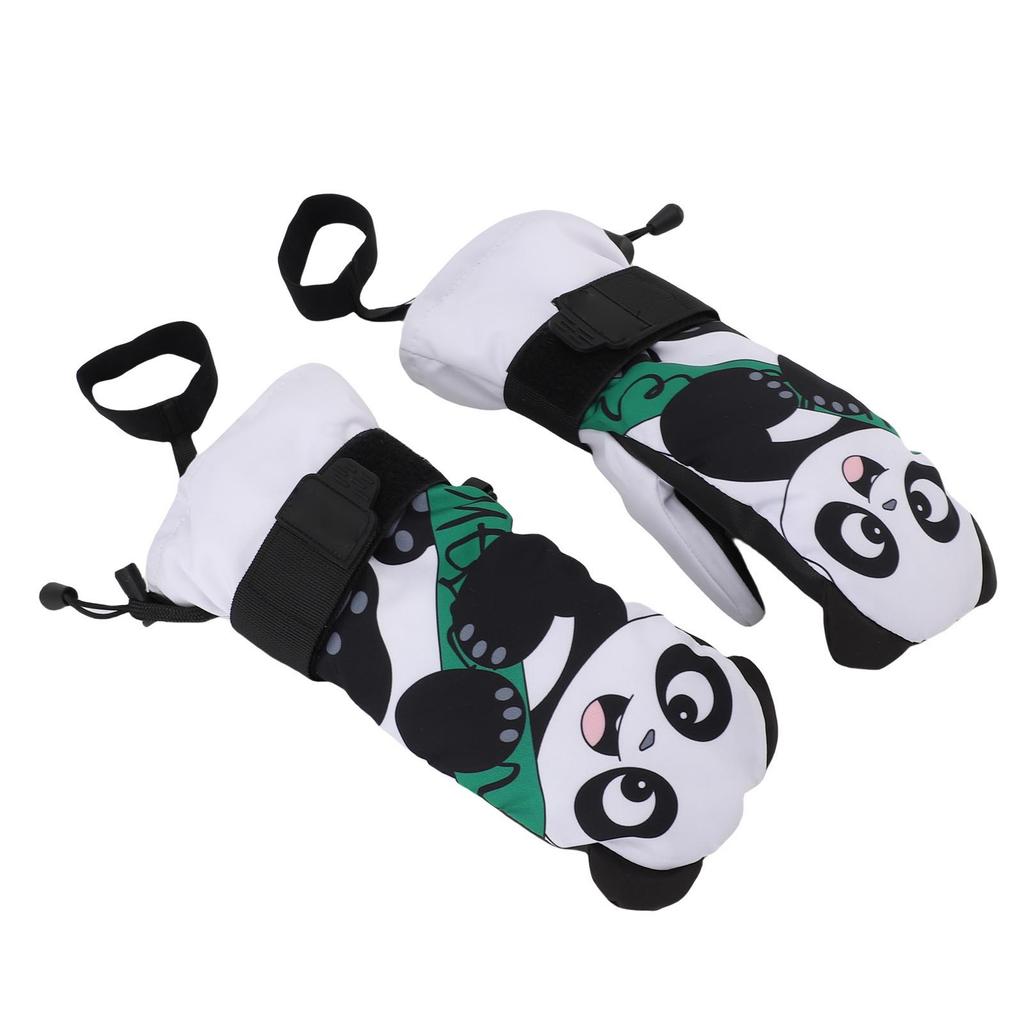 1 para rękawic narciarskich dla juniorów, antypoślizgowe rękawice śnieżne, ciepłe, odporne na ścieranie, wodoodporne rękawice snowboardowe Pand