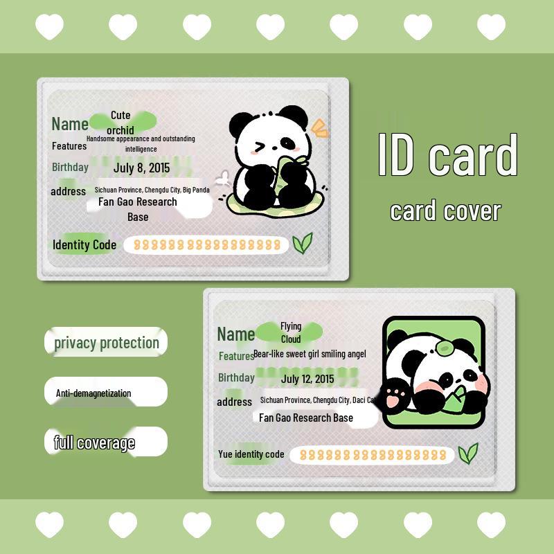 Panda ID Card Protector: Cute, Full-Coverage Blocking Sleeve for Campus Cards
