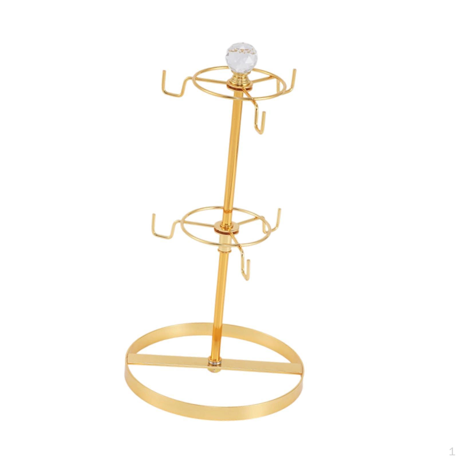 

Coffee Cup Holder Drying Rack with 6 Hooks,Contemporary,Metal Bar Decor Drainer Cups Round head