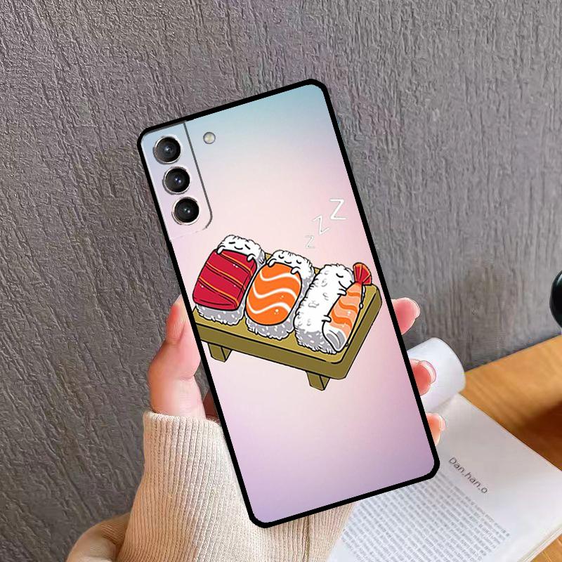 Kawaii Sushi Crowd Phone Case For Samsung Galaxy S24 Ultra S20 S21 S22 S23 S25 Plus S9 S10 S24 S25 FE Cover