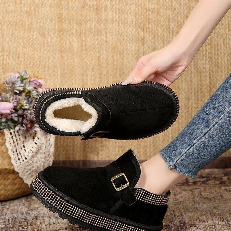 Snow boots winter new loose large size thick-soled piled thickened warm non-slip cotton shoes short boots