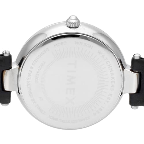 TIMEX Adoon Watch, 32mm, Women's, Black, with Silver Dial, Brass, Mineral Glass, Quartz Movement, and Japanese Made Movement, TW2V45200