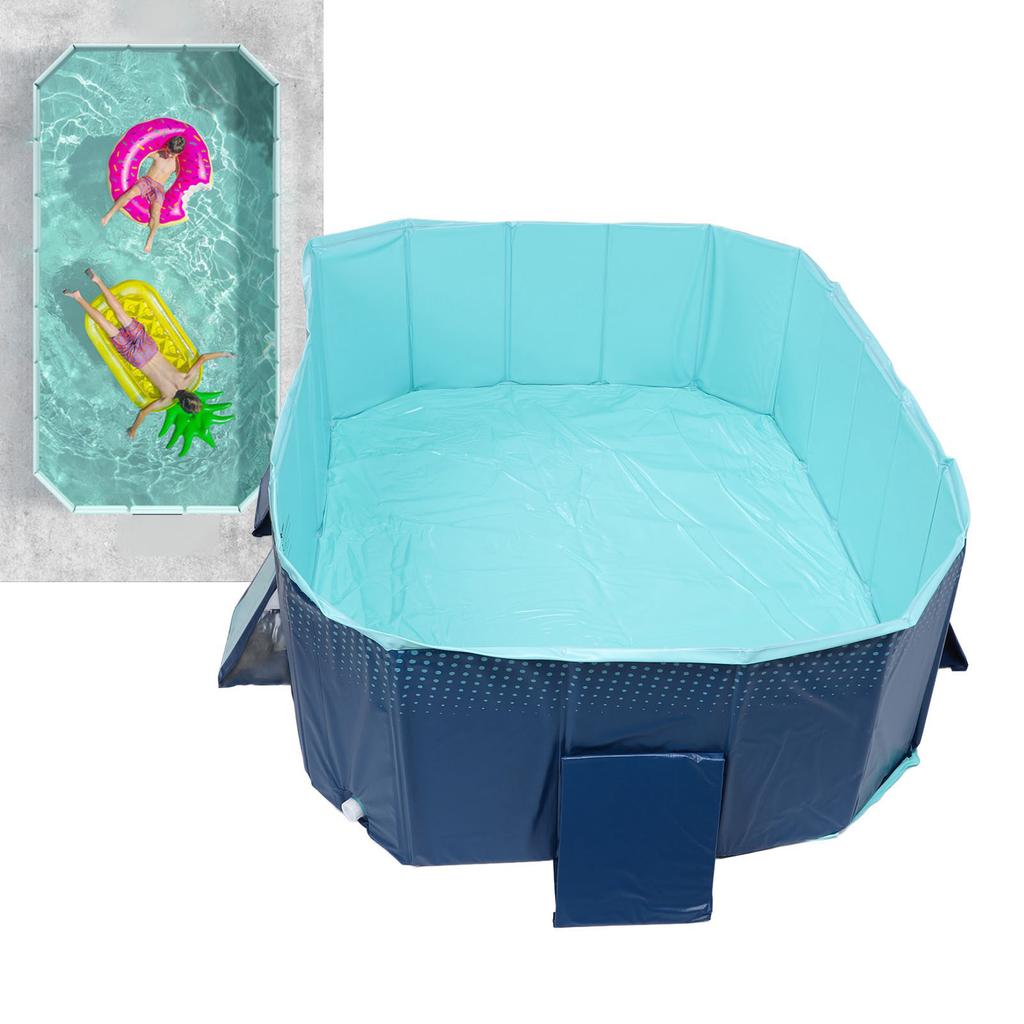 Foldable Pool Non Inflatable Thickened Wear Resistant Portable Swimming Pool for Outdoor Backyard Kids Dogs