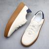Men'S Shoes Spring New Leather Men'S Board Shoes German Training Shoes Soft Sole Breathable Non-Stuffy Feet White Shoes Light Casual Shoes