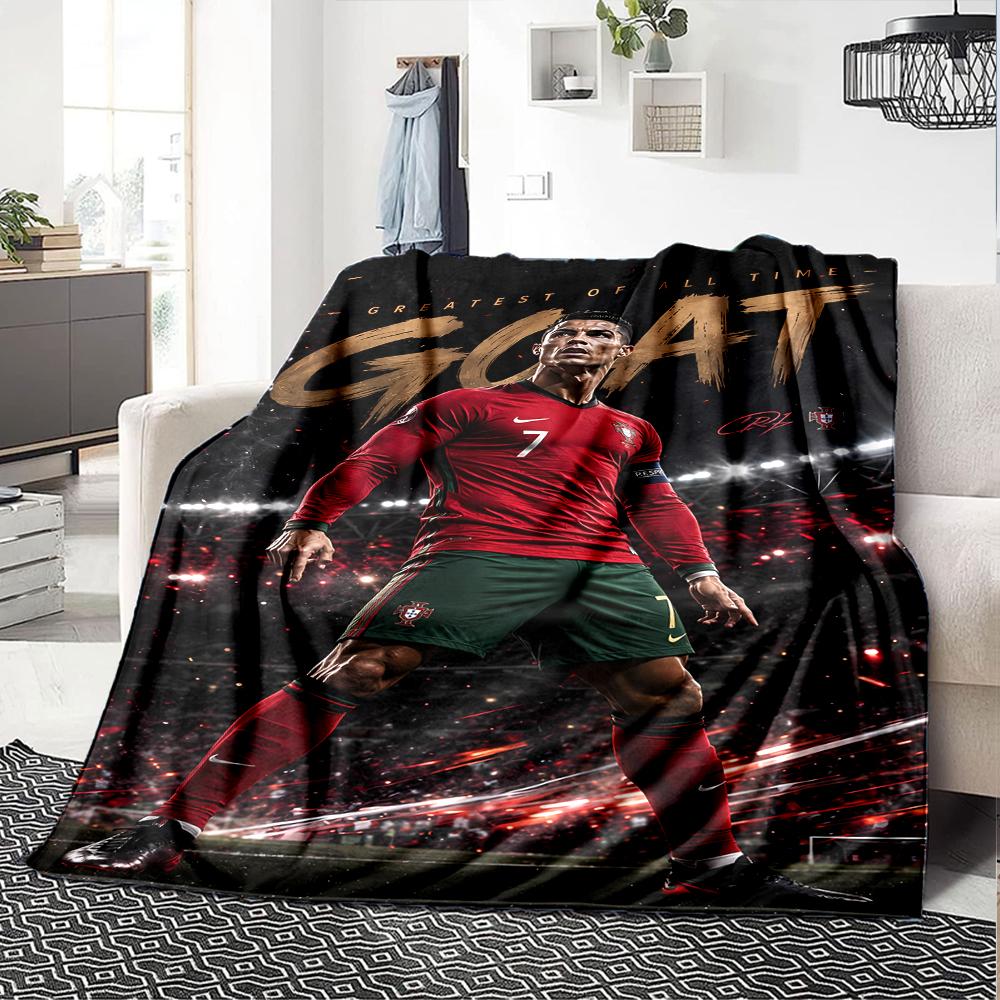 1pc Blanket - Cristiano Ronaldo Print Design,Lightweight Blanket for Sofa,Bed- Soft &Warm,Gift for All Seasons