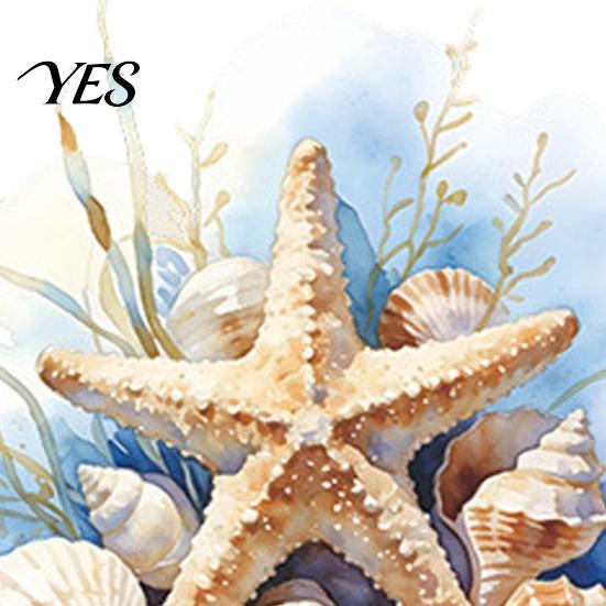 Removable Bathroom Stickers Watercolor Starfish Toilet Seat Sticker, Beach Seashell And Conch Water Tank Waterproof Non-Fading Decals PVC Cover Decal,