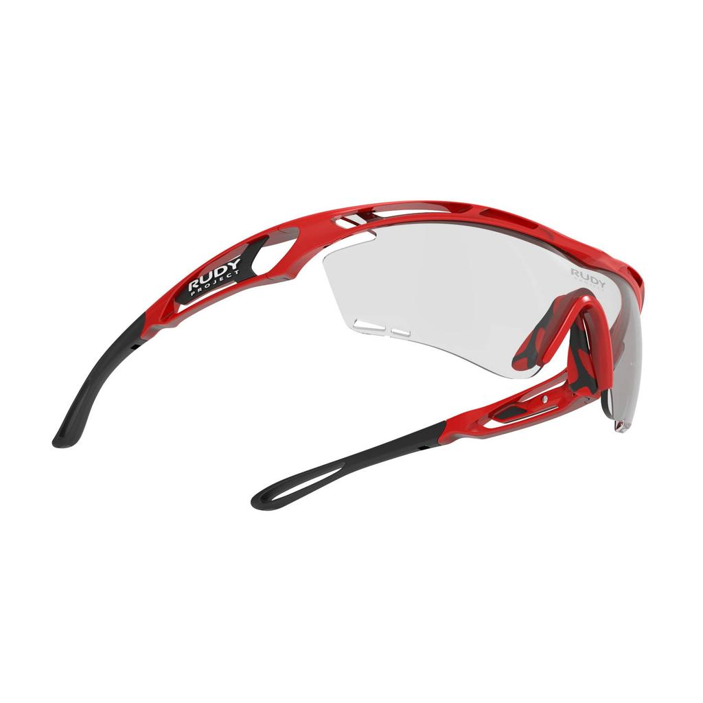Rudy Project TRALYX Sports Sunglasses for Road and Fire Red Frame with Impact X 2 Photochromic Black Lenses Bikes, Cycling, Marathons, Jogging,