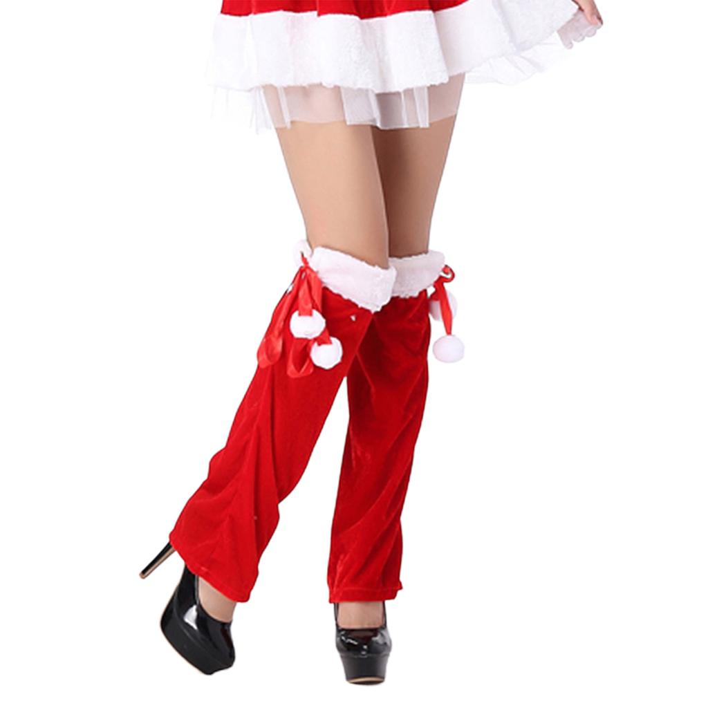 Cosplay Santa Hat Leg Warmer Gloves for Adults Teenagers Unisex Cosplay Christmas Hat for New Year Holiday Party Hat