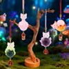 Cute Chinese Style Nine-Tailed Fox Resin Crystal Pendant Good Luck Car Decor Good Gift For Kidsation  Keychain Ornament