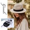 Autumn and Winter New British Jazz Hat Flat Edge Wool Felt Hat Large Brim Simple Unisex Hat
