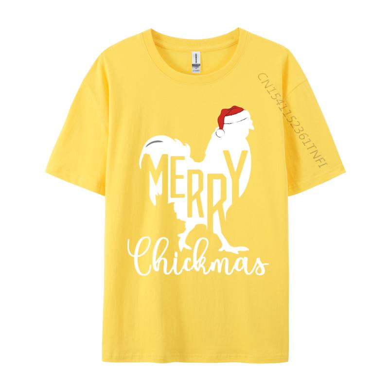 Frohe Chickmas Vintage T-Shirt Weiße Baumwolle Oberteile Hemd Gruppe Neuestes Preppy Stil T-Shirt Marke T-Shirt
